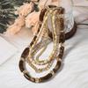 Длинное многослойное ожерелье, ожерелье из темно-коричневых бусин, креативное богемное ожерелье, для вечеринки