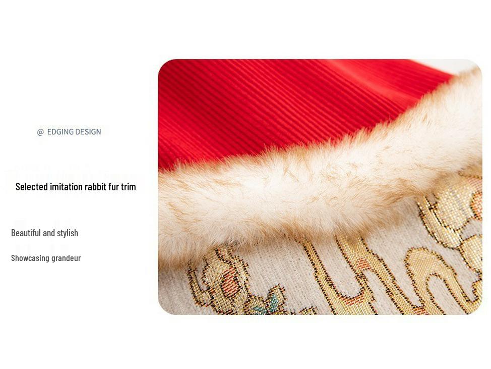 Детский водонепроницаемый двусторонний комбинезон: Стиль Китайского Нового года - Осенне-зимняя защитная одежда с нагрудником, грязеотталкивающая.