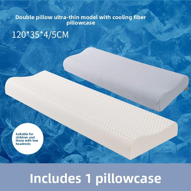 Natural Latex Long Pillow Double Size Extended Children Couples Massage Neck Support Bedding Accessories Soft Hard Adjustable