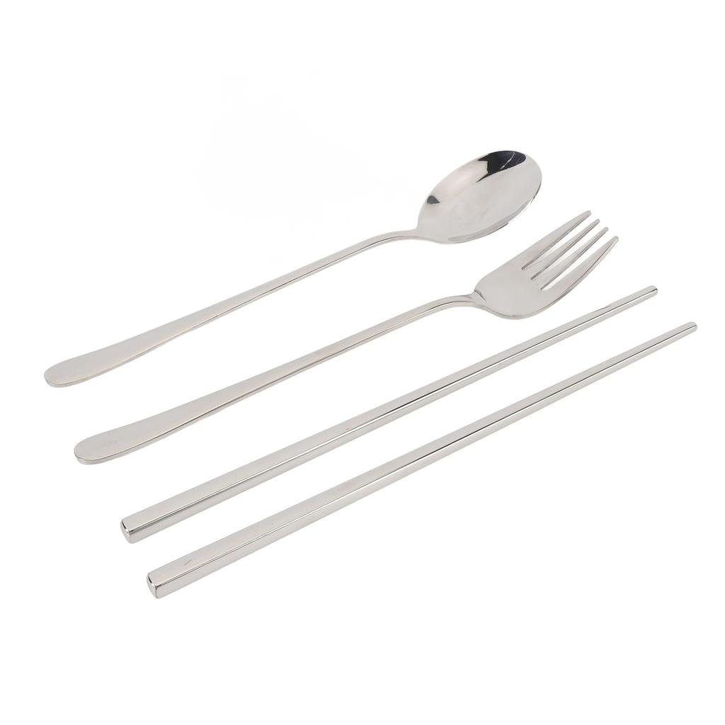 Портативная посуда с ящиком для хранения, ложка, вилка, палочки для еды из нержавеющей стали 304, многоразовый набор столовых приборов