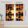2pcs   plane printing Popular Curtain Panels African sunset elephant 100% Polyester (without rod) Decorations Outdoor Use for