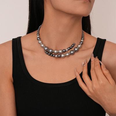 Ожерелье-чокер в стиле ретро с жемчугом и открывающимся элементом для женщин и девушек