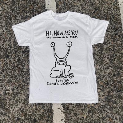 ВИНТАЖНАЯ БЕЛАЯ ФУТБОЛКА DANIEL JOHNSTON 'HI, HOW ARE YOU' EN619 Унисекс