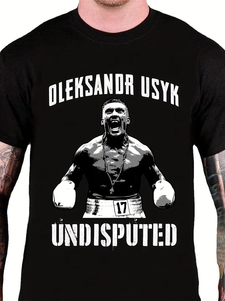 Men's Oleksandr Usyk Heavyweight Boxing Champion T-Shirt - Official Name/Signature Print