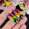 Bi-Color Tourmaline Gemstone 925 Sterling Silver Jewelry Earring 2.17" KG-1773