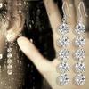 Fashion Five Long Drop Hook Earrings Charming Women Bride Jewelry Gift