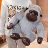 New White-Haired Gorilla Doll Throw Pillow Black King Kong Plush Toy Doll Boy And Girl Gift