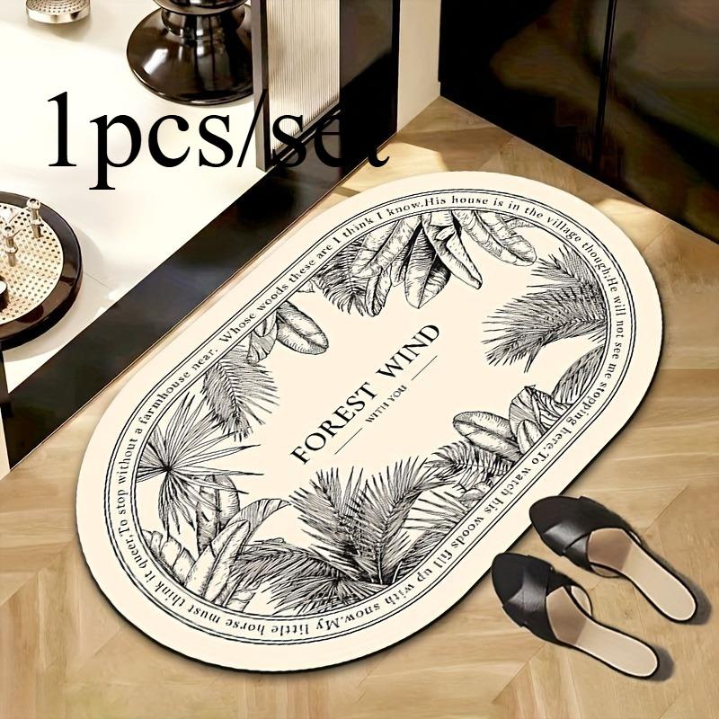 1 шт./компл. Винтажный коврик для ванной с цветочным рисунком, Нескользящий впитывающий коврик из полиэстера для входа в душ, Пол ванной комнаты, Устойчивый к пятнам