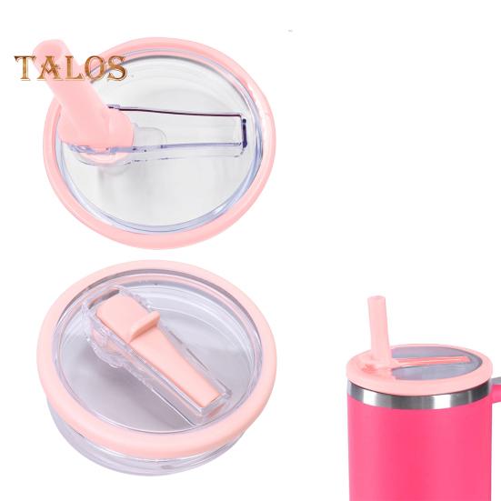 40oz Tumbler Flip Straw Lid Replacement Leak-Proof Splash Resistant Cover for Cup BPA-Free Reusable Glass Lid with Folding Straw