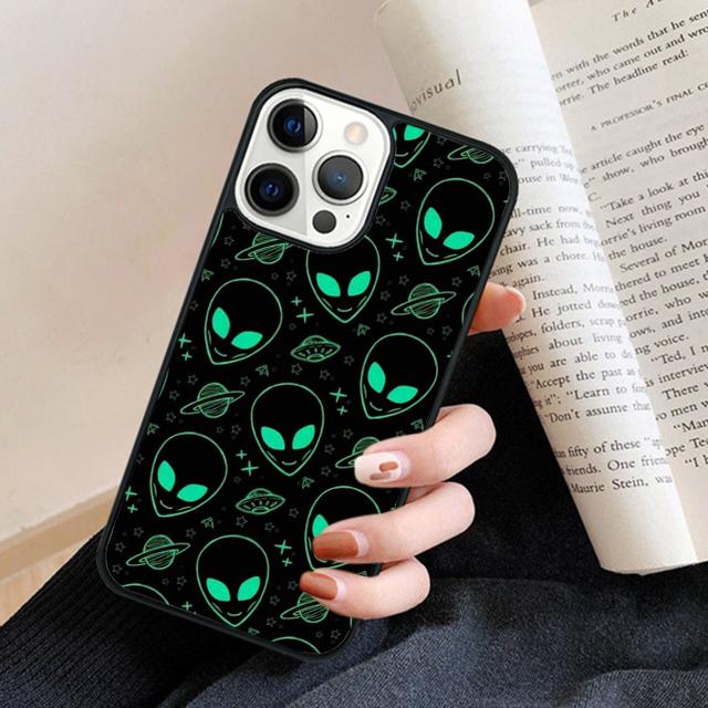 Мультяшный инопланетянин Чехол-бампер Для iPhone 17 Air 16 15 14 plus 12 13 pro max чехол-оболочка Fundas