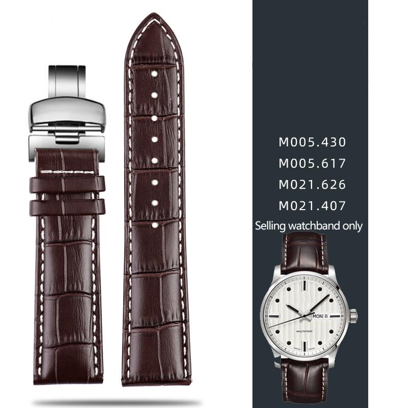Кожаный ремешок для Mido Helmsman m005 Оранжевый Руль m005614 m005430A Мужская часовая цепочка с браслетом-бабочкой 22 мм 23 мм