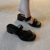 Chengdu Style Retro Thick Heel with Cool Slippers Women's Summer New Soft-soled Slippers Not Tired Feet Beach Sandals Women