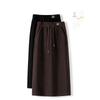 2024 New Style High-Waist Corduroy A-Line Skirt - Casual Slim Fit, Medium Length for Autumn/Winter