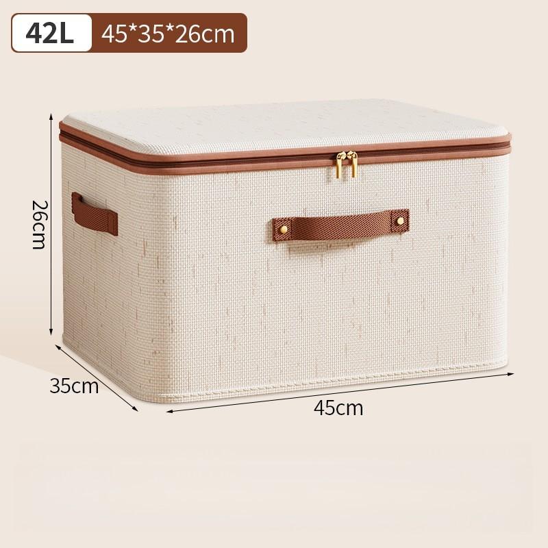 Large Foldable Storage Box with Dustproof Lid and Handles for Bedroom Use