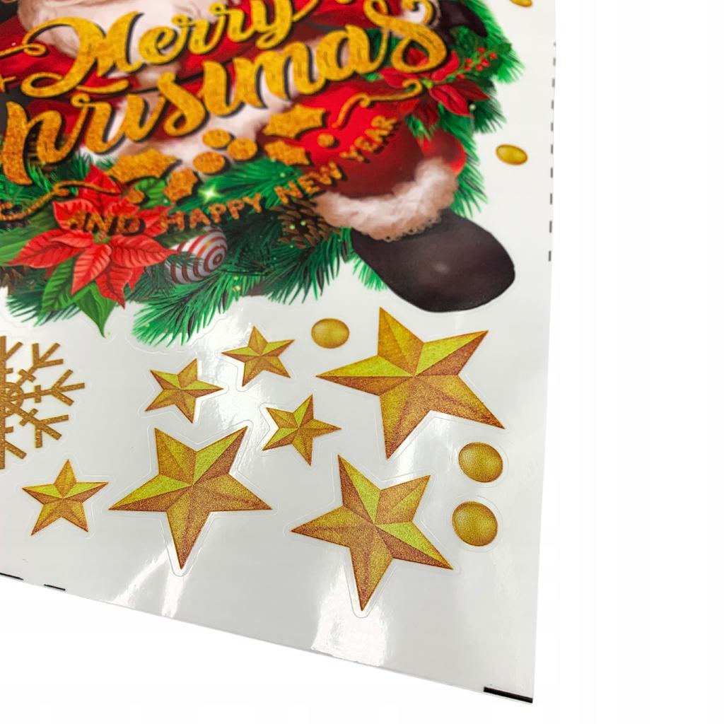 Christmas Window Door Sticker Decorative Window Santa Claus Stars 50 M