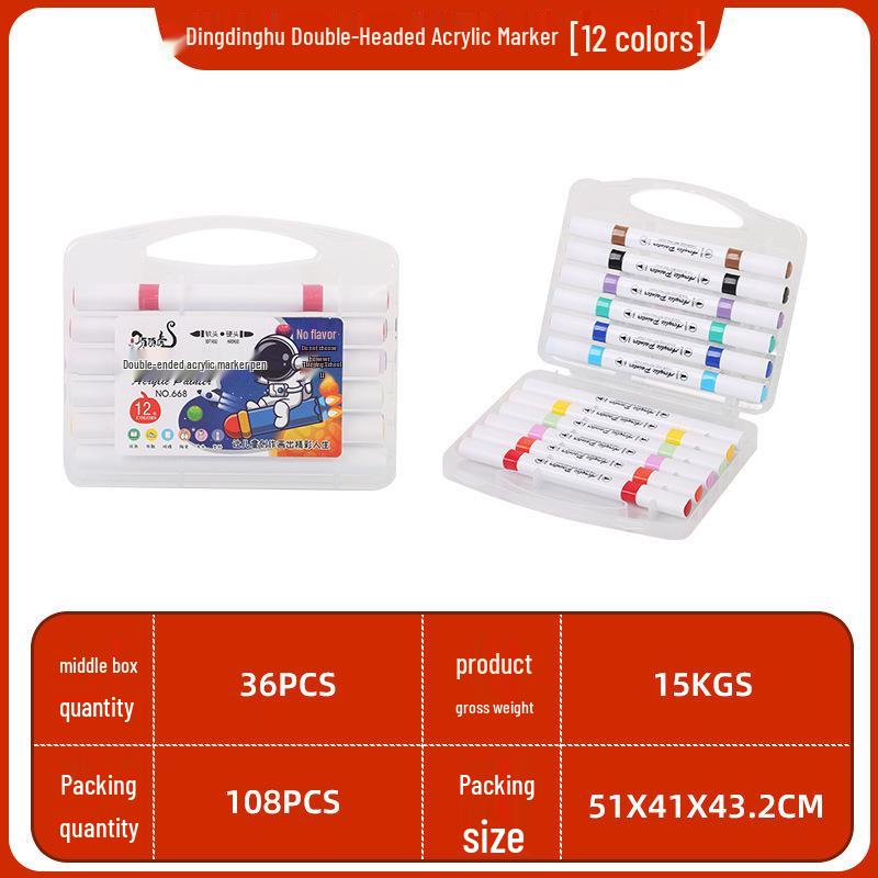Двусторонний смываемый акриловый маркер для детей - Непрозрачная и водостойкая художественная ручка