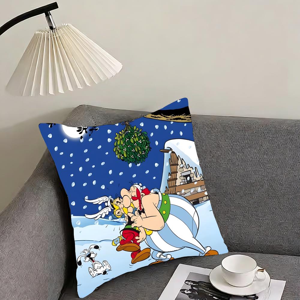 AAsterix And Obelix Cartoon Cushion Cover Pillowcase Ultra Soft Skin Friendly Fabric Cloud Like Comfort Concealed Zipper