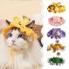Cute Pet Hat Cat Hat Cute Flower Kittens Knitted Hat Handmade Photo Shoot Props  Pet