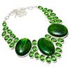 Green Labradorite, Peridot Gemstone 925 Sterling Silver Necklace 18"