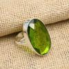 Gorgeous Peridot Gemstone Handmade 925 Solid Sterling Silver Jewelry Ring For Her