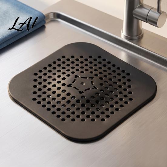 Floor Drain Strainer 2PCS Square Cover for Shower Floor TPR Hair Catcher Odor Filter Stopper Detachable Deodorizer Pad Bathroom Kitchen And Laundry