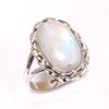 Natural Rainbow Moon Stone Gemstone 925 Solid Sterling Silver Ring Size 10 F0m89