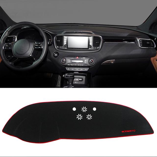 Car Dashboard Cover Avoid Light Pad Instrument Panel Cover Mat Carpets For Sorento 3 UM Prime 2015 2016 2017 2018 2019 2020
