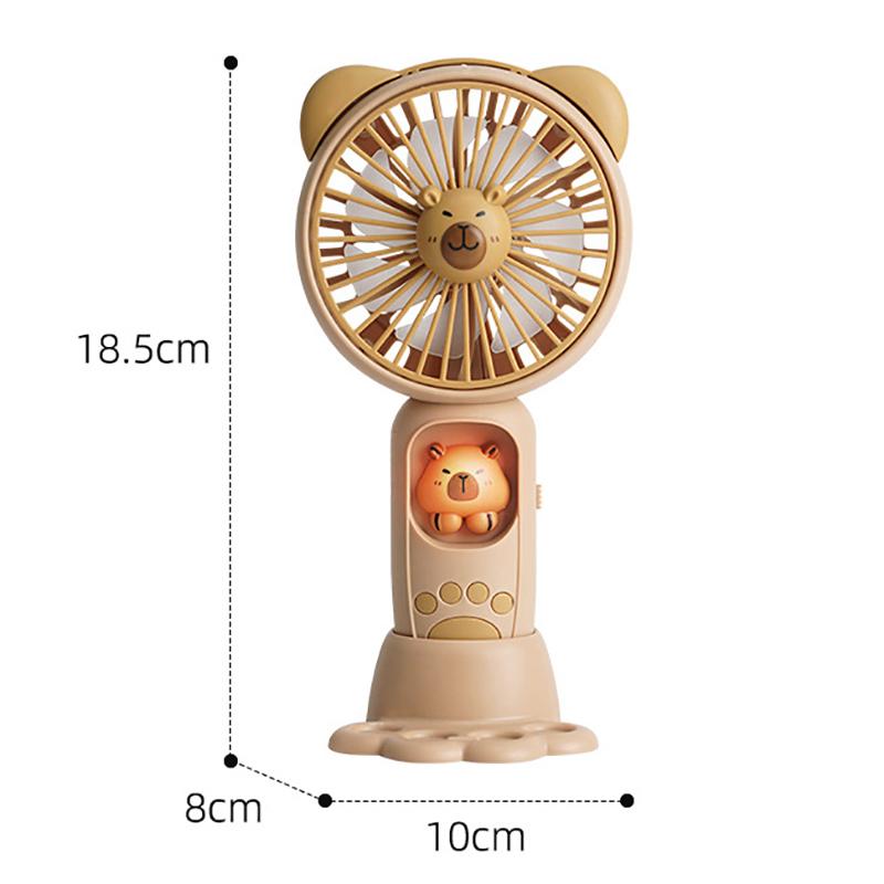 Милый мультяшный Капибара Портативный Мини Карманный Охлаждающий Вентилятор Съемная Док-станция Ручной Вентилятор Для улицы Зарядка через USB Маленький Вентилятор Подарки