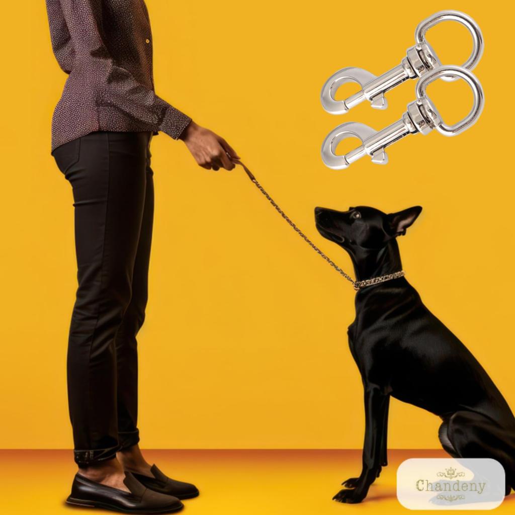 Dog Lead Hook Hardware Collar Buckle Harness Hook Pet Accessories Leash Hook Set of 2 Inner Diameter Silver [Chandini] 14.5mm