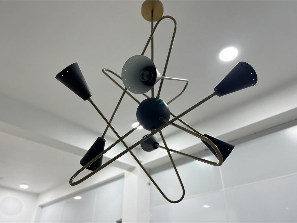 Stilnovo Style 6 Lights Shade Sputnik Chandelier Modern Ceiling Light Fixture