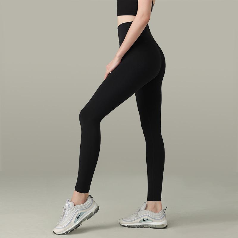 Naked high waist belly fitness yoga pants, thin one-size-fits-all sports trousers, thin and breathable comfortable leggings