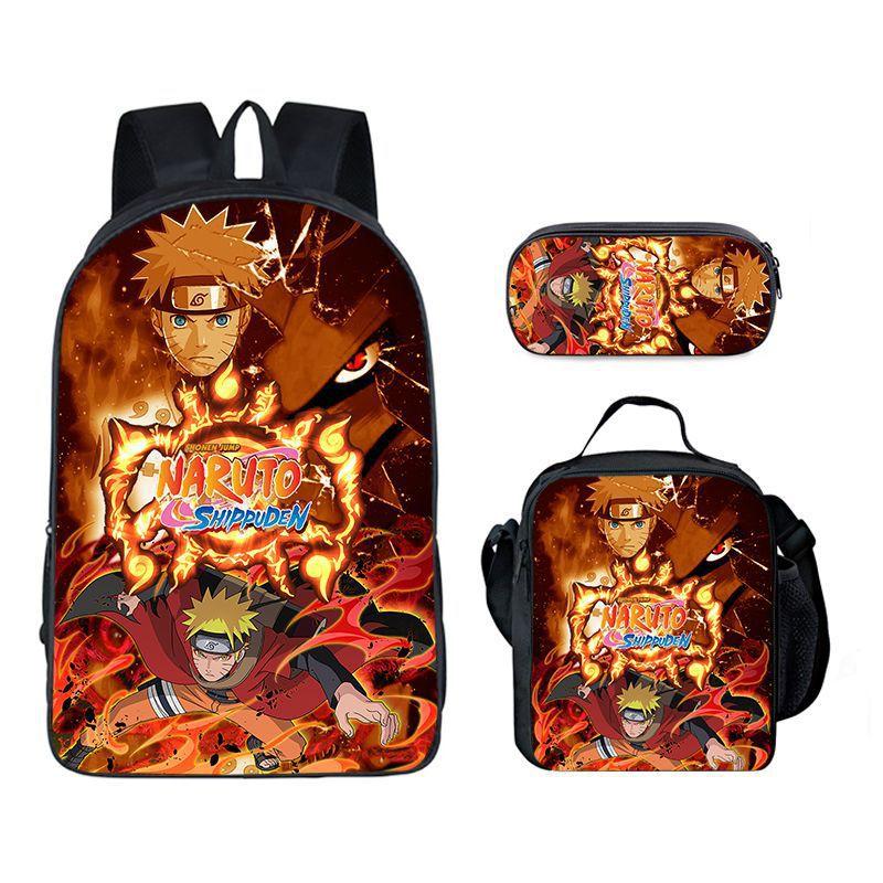 Наруто NARUTO Студенческий школьный рюкзак 3D Цифровой мультяшный принт Школьный рюкзак 3-6 класс
