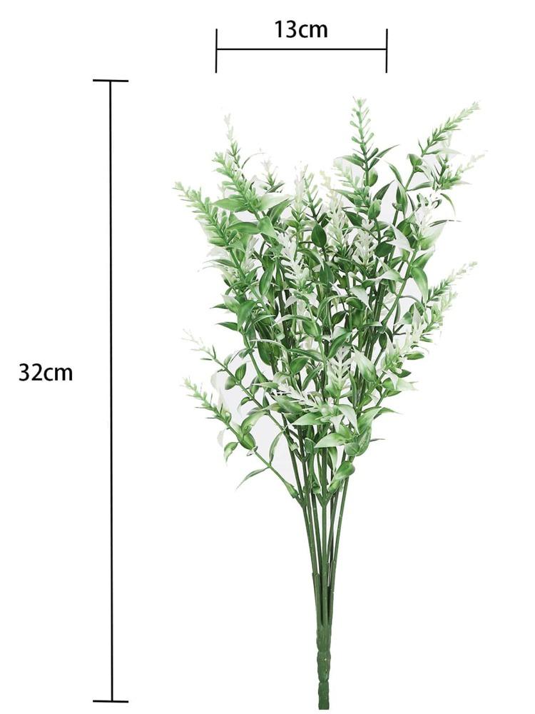 6 Bundles Fake Greenery Plants Artificial Lavender Flowers Outdoors Indoor UV Resistant Plastic Faux Bouquets for Outdoor Home Garden Porch Decoration
