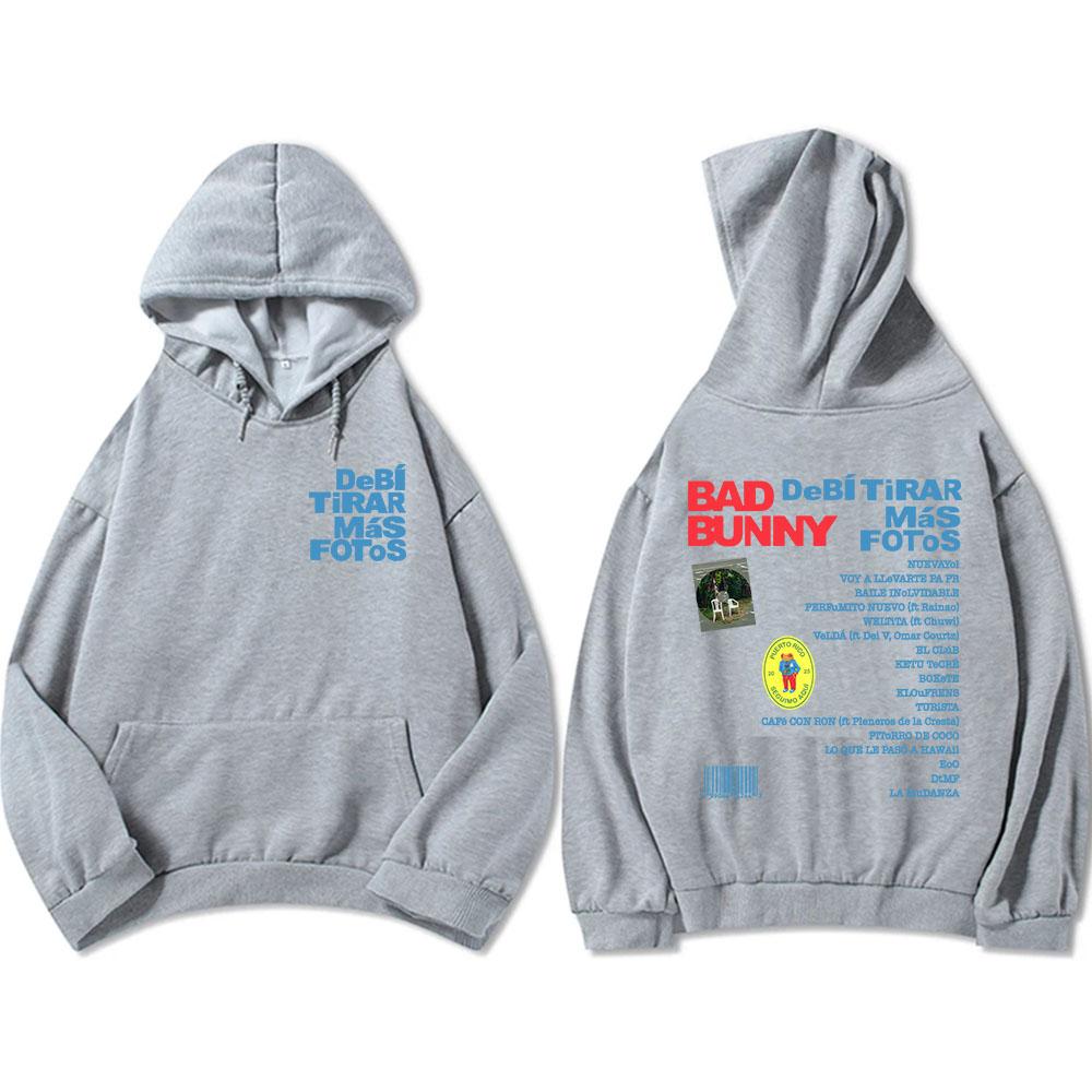 Unisex Streetwear Bad Bunny DTMF Hoodies 2025 New Album Debí Tirar Más Fotos Printing Sweatshirts Winter Comfortable Male Hoodie