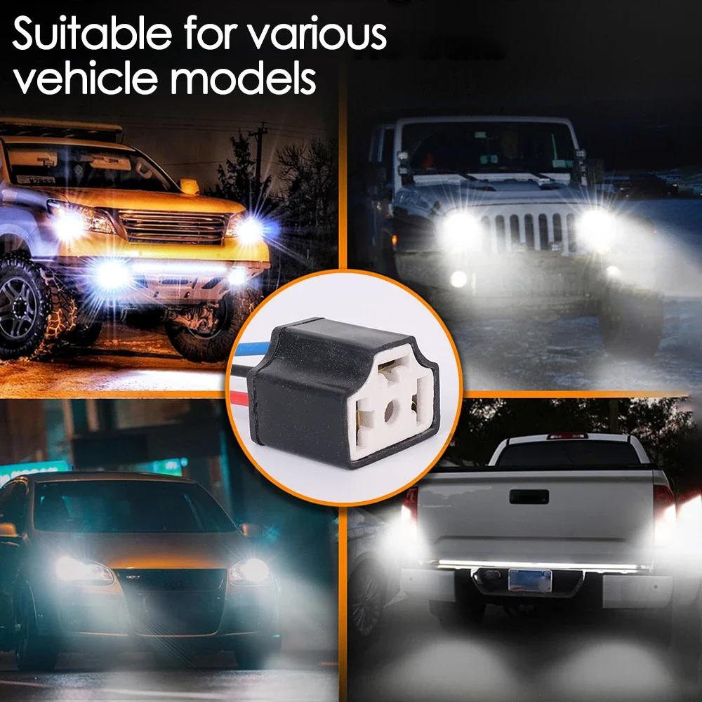 10/6/4/2pcs Car Bulb Lampholder 3-hole Ceramic H4 Wire Wiring Car Headlight Bulb Light Beam Socket Plug Auto Light Accessories