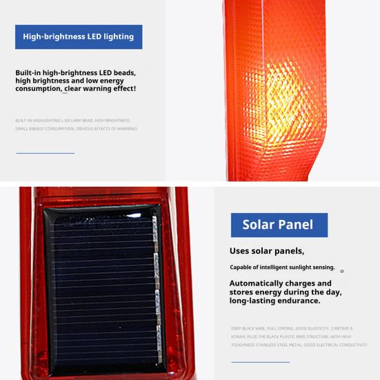 Мигающий предупреждающий стробоскоп безопасности на солнечной батарее Улучшенная видимость Светодиодный мигающий маяк для грузовиков Барьеры