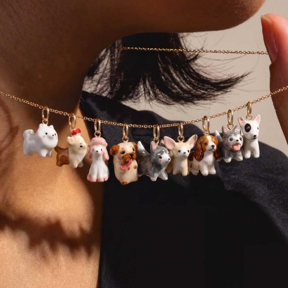 Cute Puppy Necklace Pendant Creative Beagle Pendant Shih Tzu Dog Pendant Necklace Accessories