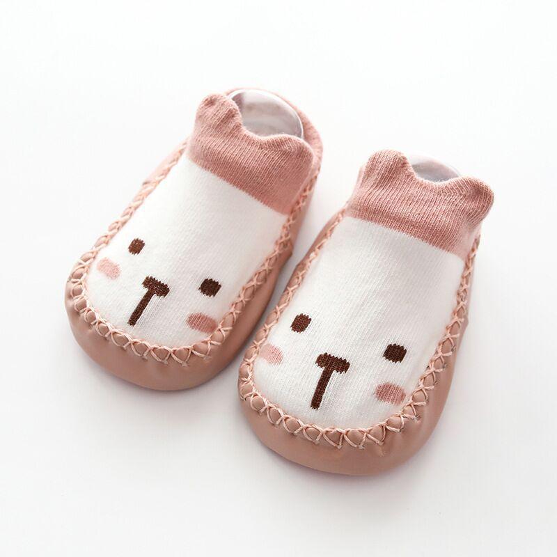Детские носки-тапочки с резиновой подошвой для девочки, мальчика, младенца, новорожденного, детские напольные носки-обувь, противоскользящие, с мягкой подошвой, для малышей, для дома