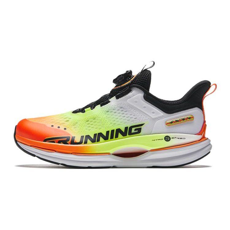 Anta Antiskid Wear-Resistant Low-Top Running Shoes Kids Sneaker White Black Orange 312325501-6
