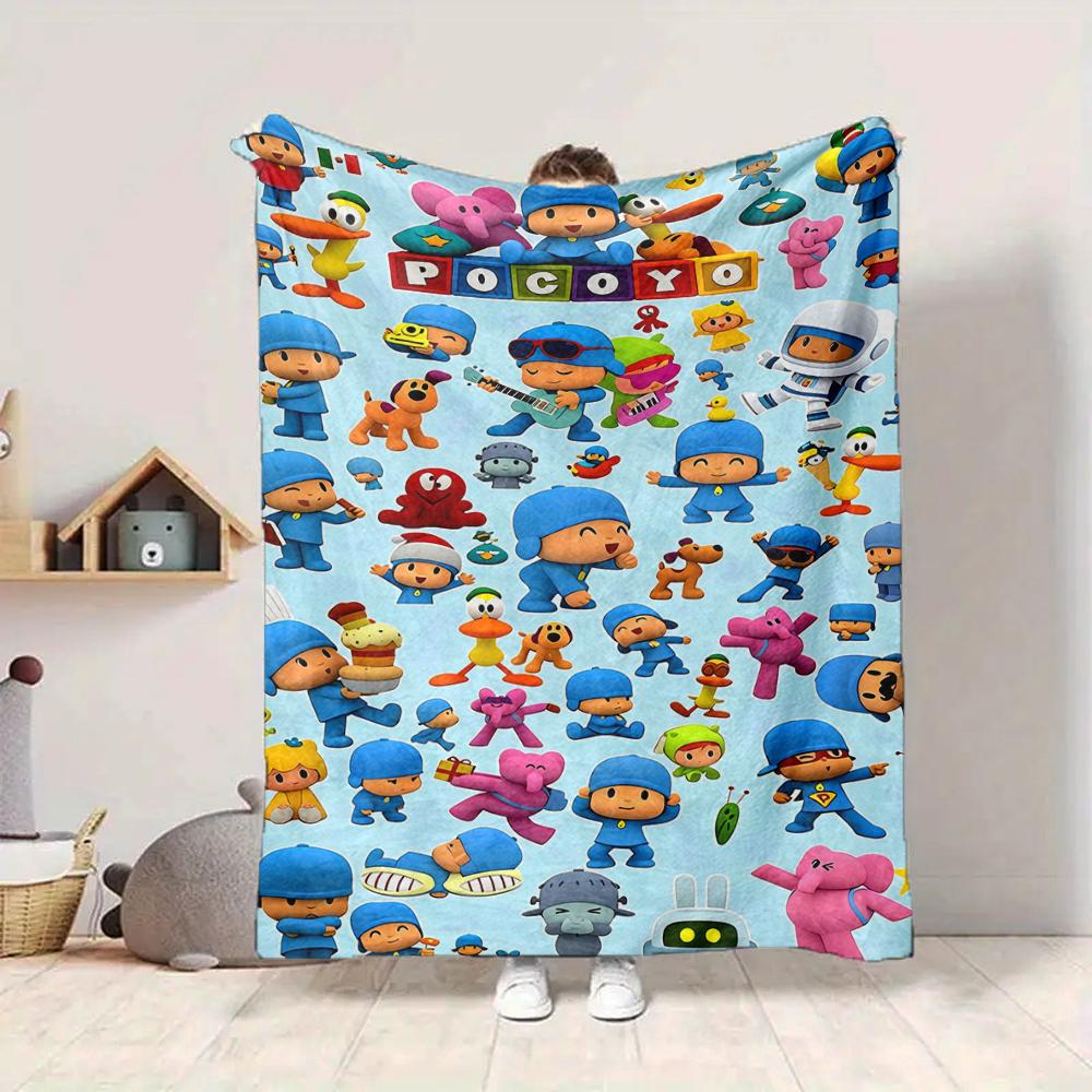1Pc Pocoyo Adventure World Blanket Soft And Comfortable Casual Warm Camping Travel Christmas Halloween Xmas Gift M928515