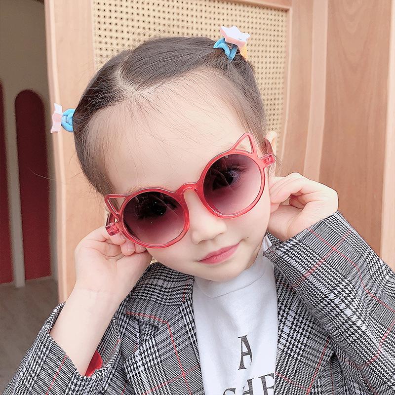 Fashion Cute Cat Ears Kids Sunglasses UV-Proof Sun Glasses Children Eyeglasses Lovely Protection Glasses Vintage Sunglasses