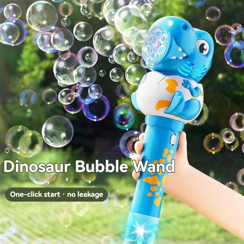 6 Hole New Dinosaur Bubble Gun Handheld Fully Automatic Bubble Machine Without Battery And Bubble Water For Kids Christmas Gift