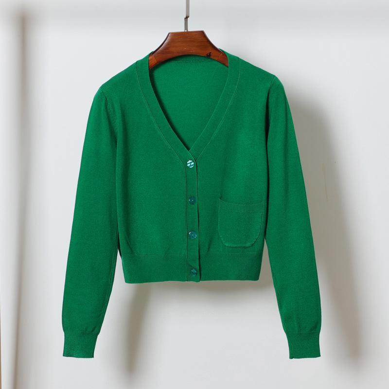 2022 Women's Slim-Fit Long-Sleeve Knit Cardigan Sweater - Spring/Autumn Fashion