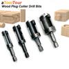 Wood Plug Cutter Drill Bit Set Straight Hole Saw Opener Router Boring Tool Tenon Deep Cork Knife Hex Shank Carpentry Woodworking
