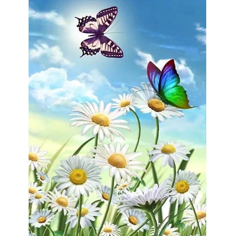 5D DIY Алмазная вышивка Бабочка Полный дрель Алмазная картина Животное Мозаика Искусство Новое поступление Декор для дома
