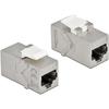 Module Keystone RJ45 - DELOCK - Femelle Vers Femelle - Cat.6A - Connecteur RJ45 - Gris