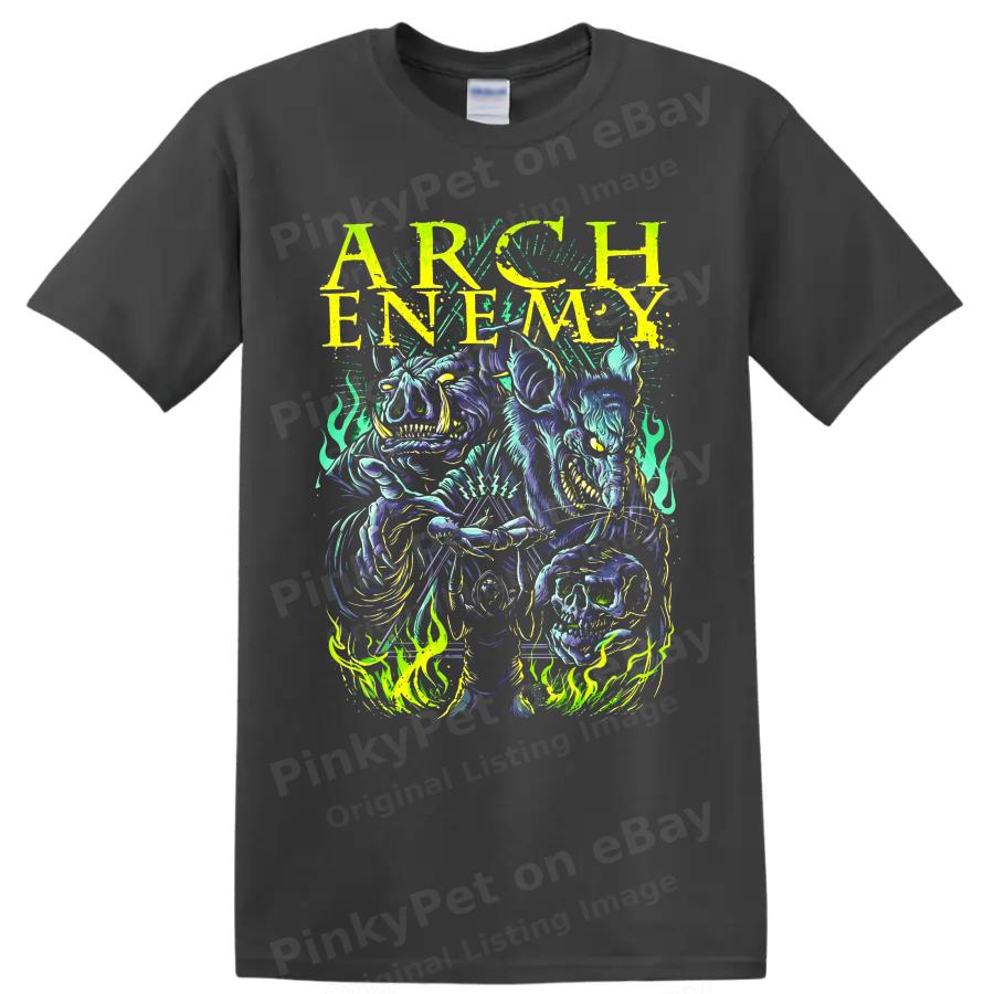 Футболка Arch Enemy Метал-группа Неоновый Череп Скелет Хоррор Графическая Футболка Подарок Искусство