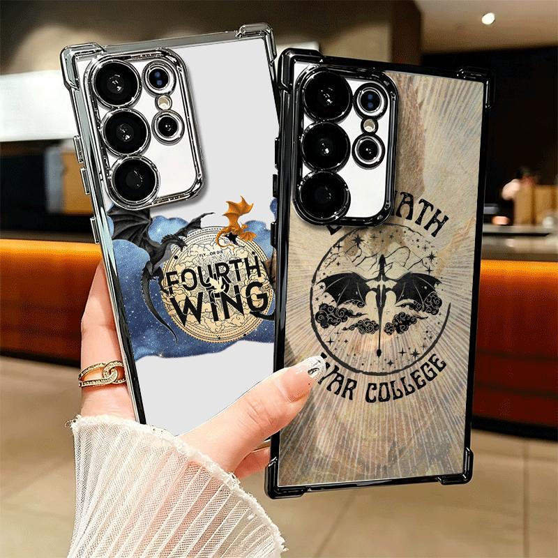 F-Fourth W-Wing Dragon Plating Phone Case For Samsung Galaxy S24 S25 FE S26 Edge S23 Ultra S22 S21 Plus S20 Anti-Fall Airabag Co