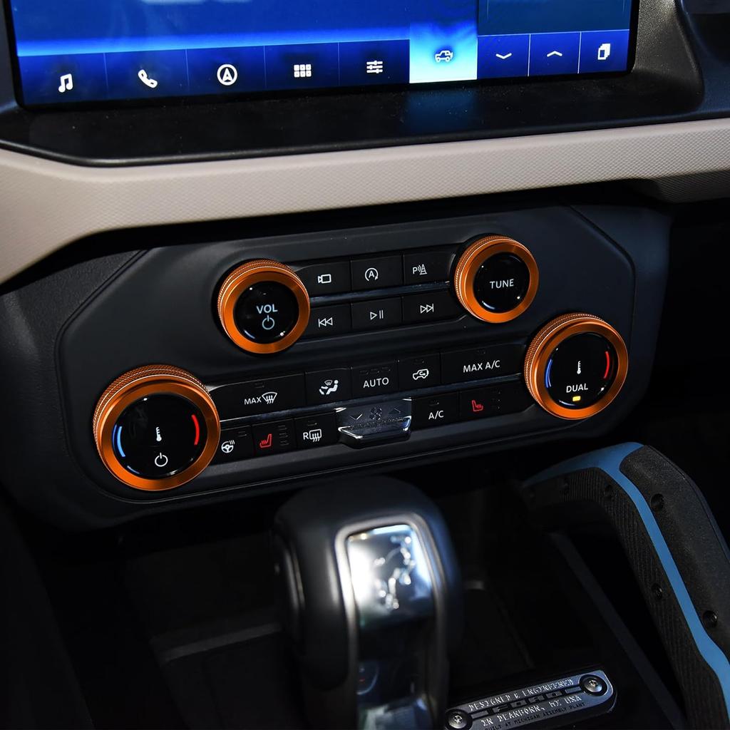 6 шт. для Ford Bronco, аксессуары 2021 2022 2023 2024, автомобильные внутренние ручки центральной консоли, декоративные накладки -оранжевый