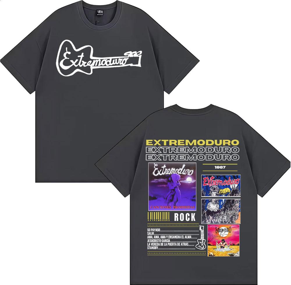 Rock Band EXTREMODURO Album Cover Tshirts for Unisex Retro 90s Hip Hop Classic T Shirt Summer Tops Oversized Short Sleeve Tshirt